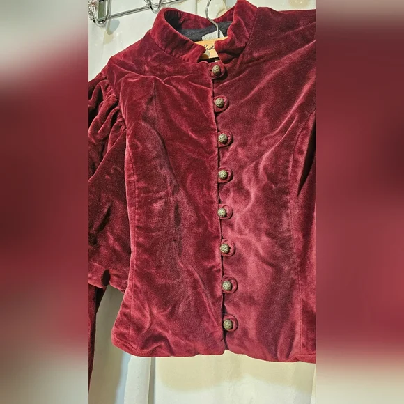 Wahmaker Victorian Velvet Bodice With Leg O' Mutton Sleeves. Size 10 - Picture 3 of 11